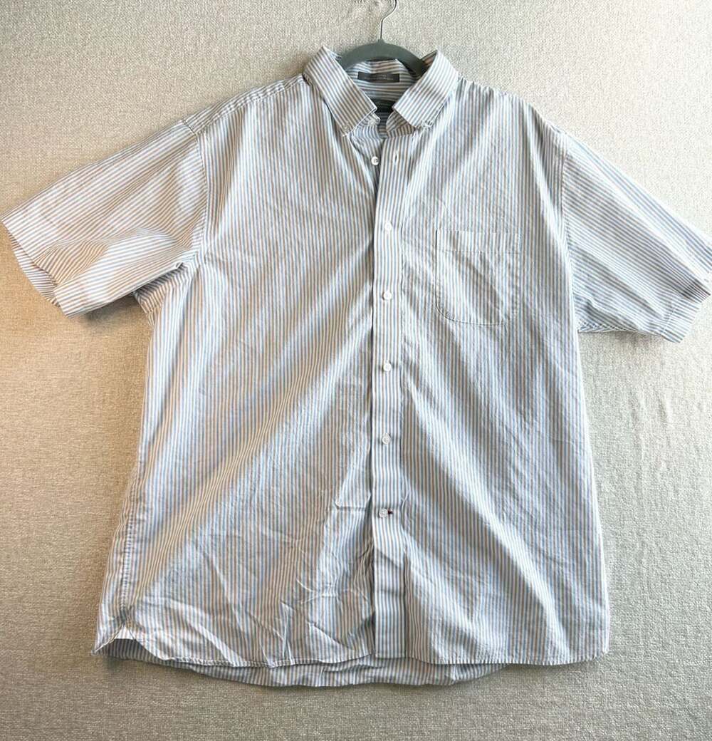 Daniel Cremieux Signature Collection Men's XL Short Sleeve Button Down Striped S